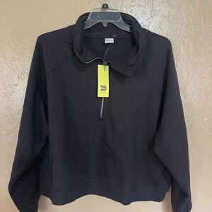 all in motion Black Quarter-Zip Core Fleece Pullover